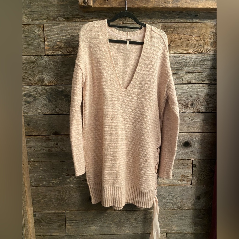 Free People Side Tie Tunic Sweater